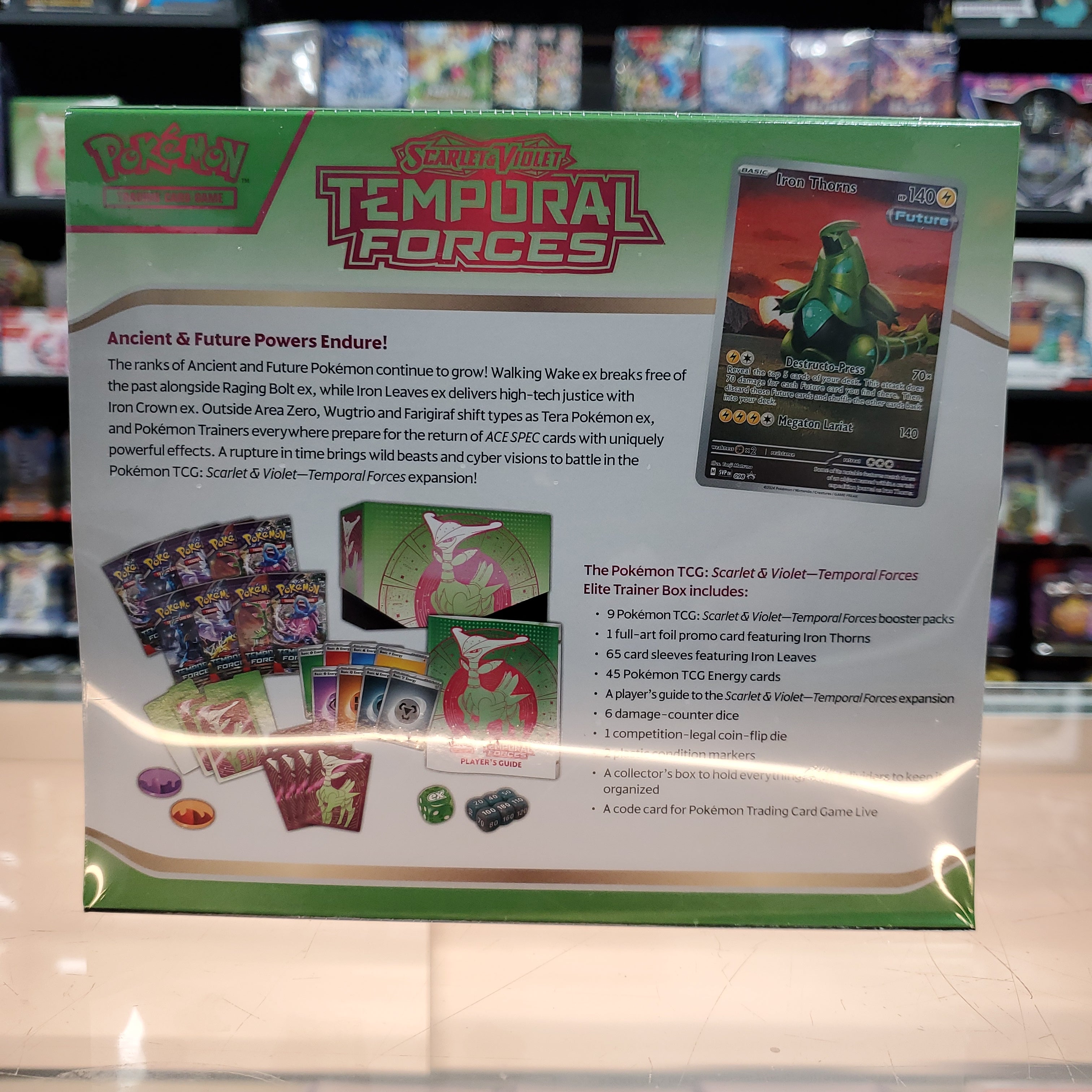 new Hot Sale : Scarlet & Violet: Temporal Forces - Elite Trainer Box (Iron Leaves)