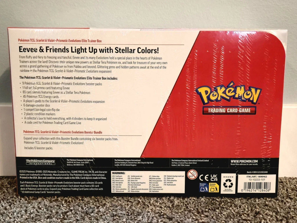 new Pokémon Scarlet & Violet Pristmatic Evolutions Elite Trainer Box + Booster Costco Bundle